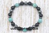 CGB8385 8mm amazonite, black onyx & hematite energy bracelet