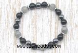 CGB8391 8mm labradorite, black onyx & hematite energy bracelet