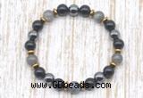 CGB8392 8mm grade A labradorite, black onyx & hematite energy bracelet