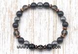 CGB8401 8mm smoky quartz, black onyx & hematite energy bracelet