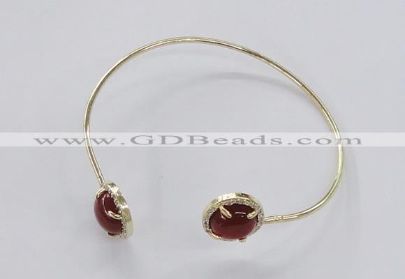 CGB850 10mm flat round agate gemstone bangles wholesale