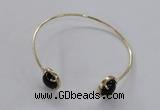 CGB851 10mm flat round agate gemstone bangles wholesale