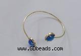 CGB852 10mm flat round agate gemstone bangles wholesale