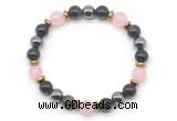 CGB8522 8mm rose quartz, golden obsidian & hematite energy bracelet