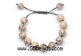 CGB8558 12mm round feldspar adjustable macrame bracelets