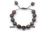 CGB8562 12mm round bronzite adjustable macrame bracelets