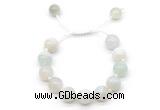 CGB8591 12mm round sea blue banded agate adjustable macrame bracelets