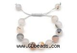 CGB8601 12mm round montana agate adjustable macrame bracelets