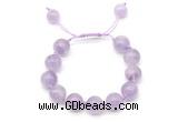 CGB8618 12mm round lavender amethyst adjustable macrame bracelets