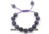 CGB8621 12mm round grade AB amethyst adjustable macrame bracelets