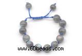 CGB8628 12mm round labradorite adjustable macrame bracelets