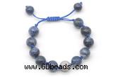 CGB8645 12mm round sodalite adjustable macrame bracelets