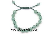 CGB8656 8mm,10mm round green aventurine adjustable macrame bracelets