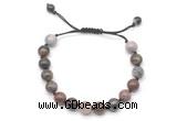 CGB8681 8mm,10mm round wooden jasper adjustable macrame bracelets