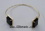 CGB869 15*15mm square agate gemstone bangles wholesale