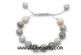 CGB8690 8mm,10mm round greeting pine jasper adjustable macrame bracelets