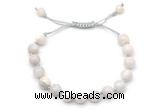 CGB8698 8mm,10mm round white crazy lace agate adjustable macrame bracelets