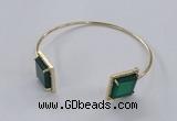 CGB870 15*15mm square agate gemstone bangles wholesale