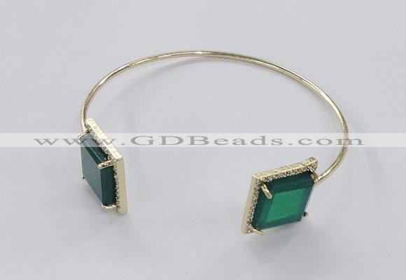 CGB870 15*15mm square agate gemstone bangles wholesale