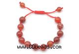 CGB8722 8mm,10mm round fire agate adjustable macrame bracelets