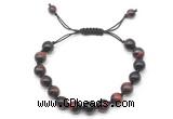 CGB8728 8mm,10mm round red tiger eye adjustable macrame bracelets