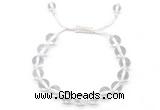 CGB8740 8mm,10mm round white crystal adjustable macrame bracelets