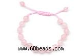 CGB8741 8mm,10mm round rose quartz adjustable macrame bracelets