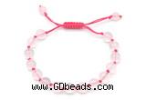 CGB8742 8mm,10mm round grade A rose quartz adjustable macrame bracelets