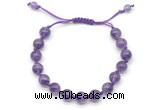 CGB8748 8mm,10mm round amethyst adjustable macrame bracelets