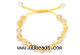 CGB8751 8mm,10mm round citrine adjustable macrame bracelets