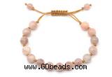 CGB8752 8mm,10mm round sunstone adjustable macrame bracelets