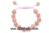 CGB8755 8mm,10mm round moonstone adjustable macrame bracelets