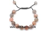 CGB8756 8mm,10mm round rainbow moonstone adjustable macrame bracelets