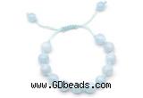 CGB8758 8mm,10mm round aquamarine adjustable macrame bracelets