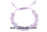 CGB8759 8mm,10mm round lavender amethyst adjustable macrame bracelets