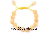 CGB8766 8mm,10mm round honey jade adjustable macrame bracelets