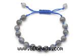 CGB8776 8mm,10mm round grade A labradorite adjustable macrame bracelets