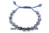 CGB8778 8mm,10mm round blue spot stone adjustable macrame bracelets