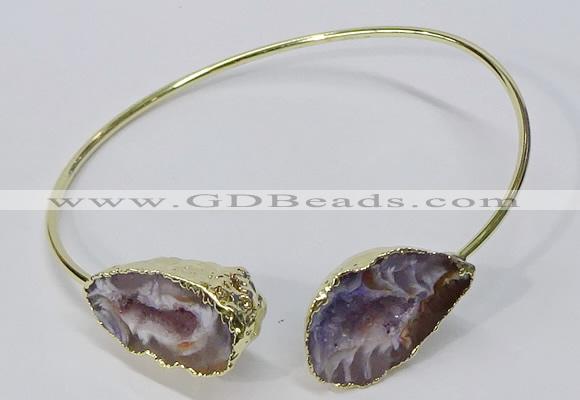 CGB882 13*18mm - 20*25mm freeform druzy agate gemstone bangles