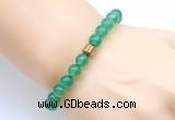 CGB8832 8mm, 10mm green agate & drum hematite power beads bracelets