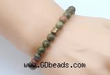 CGB8857 8mm, 10mm unakite & drum hematite power beads bracelets