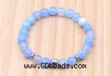 CGB8861 8mm, 10mm blue agate, drum & rondelle hematite beaded bracelets