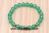 CGB8862 8mm, 10mm green agate, drum & rondelle hematite beaded bracelets