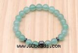 CGB8863 8mm, 10mm green aventurine, drum & rondelle hematite beaded bracelets