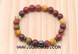 CGB8875 8mm, 10mm mookaite, drum & rondelle hematite beaded bracelets