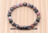 CGB8876 8mm, 10mm rhodonite, drum & rondelle hematite beaded bracelets