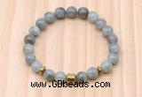 CGB8879 8mm, 10mm labradorite, drum & rondelle hematite beaded bracelets