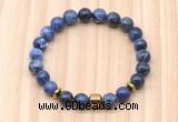 CGB8885 8mm, 10mm sodalite, drum & rondelle hematite beaded bracelets