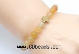 CGB8895 8mm, 10mm yellow aventurine & cross hematite power beads bracelets