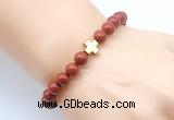 CGB8897 8mm, 10mm red jasper & cross hematite power beads bracelets